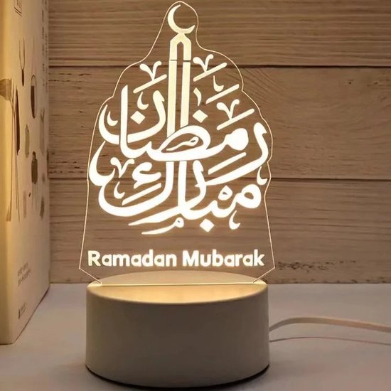 3D Illusie Lamp Ramadan Mubarak