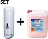 Dermatologically tested rosè cream soap and soap dispenser MP605 0.25L in SET