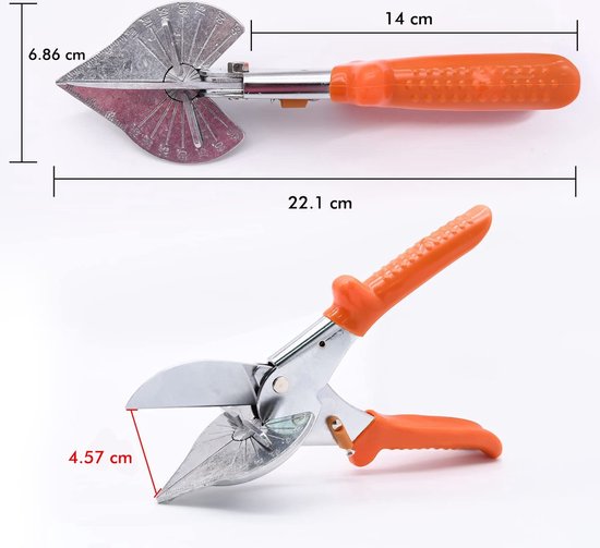 DynaBright Plintenschaar - Extra 5 Mesjes - Plintentang - Verstekschaar 45°-135° - Verbeterd Model - RVS - Plintenknipper - Laminaatknipper - DynaBright