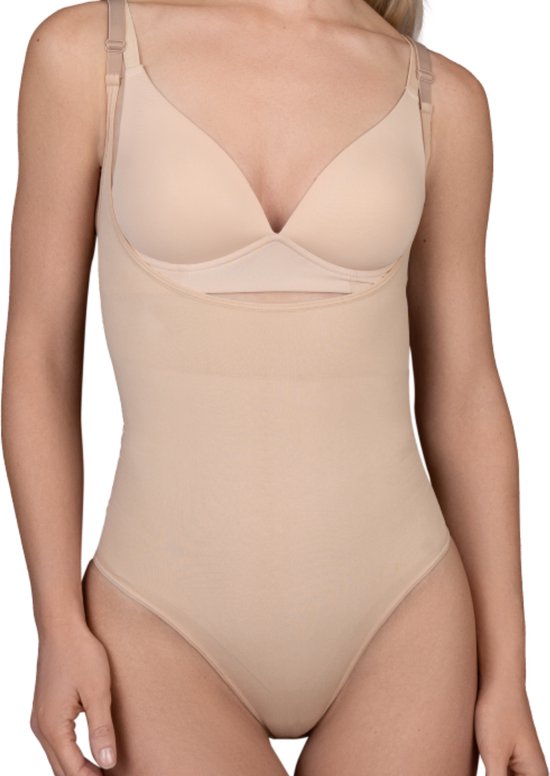 Bye Bra Soft Touch Body Sans Couture Buste Ouvert, Beige, XXL
