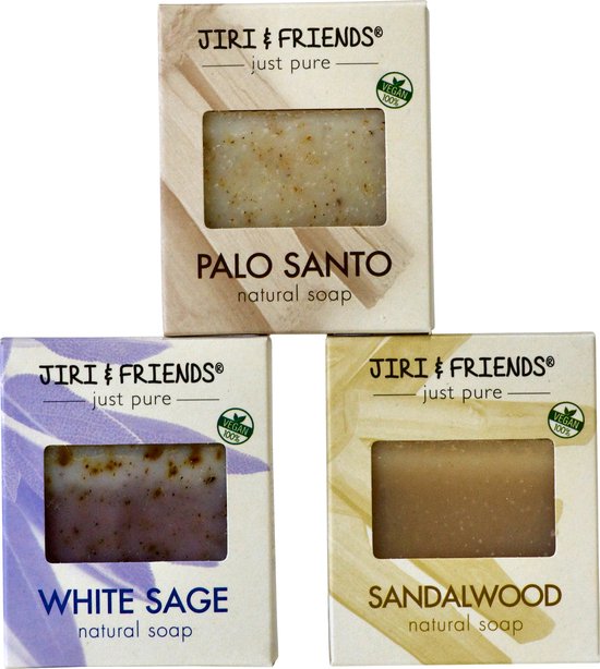 Jiri & Friends natuurlijke zepen palo santo, witte salie en sandelwood