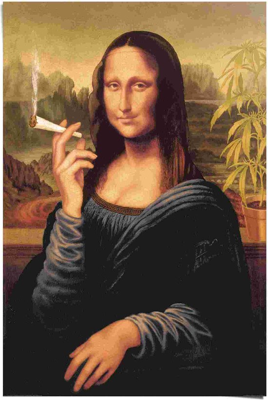 doorboren lint dealer Poster Humor Mona Lisa joint 91,5x61 cm - Reinders | bol.com