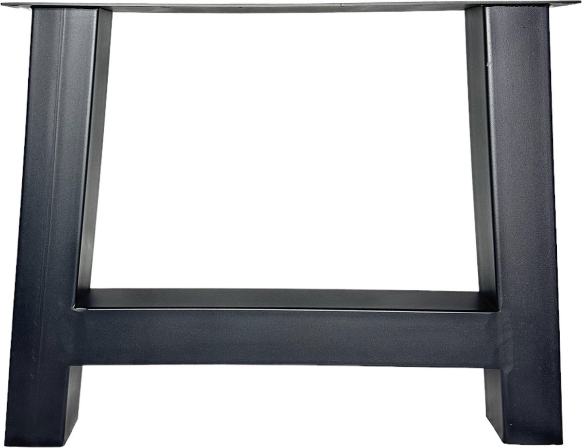 Maison DAM – 1x industriële tafelpoot X met koker 10x10cm, Hoogte 72cm, mat zwart fijn structuur, hoogwaardige kwaliteit - Inclusief steldop - Topplaat; 4mm