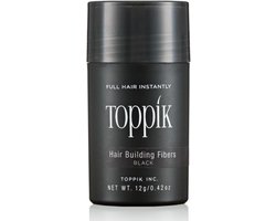 Toppik Hair Building Fibers Zwart - 12 gram - Cosmetische Haarverdikker - Verbergt haaruitval - Direct voller haar