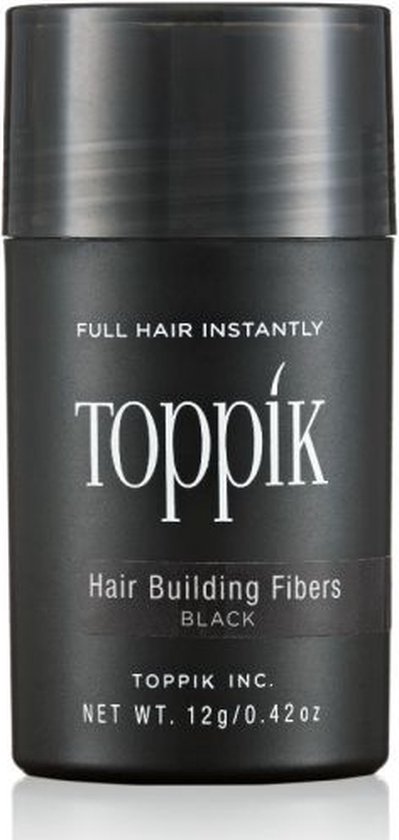 Toppik Hair Building Fibers Zwart - 12 gram - Cosmetische Haarverdikker - Verbergt haaruitval - Direct voller haar