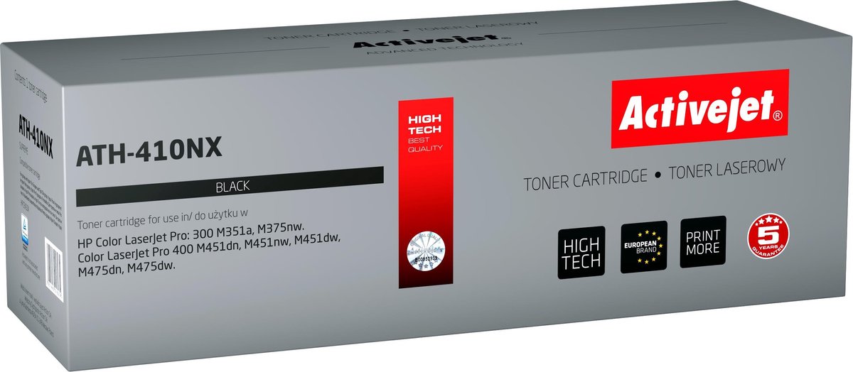 ActiveJet AT-410NX toner voor HP-printer; HP 305X CE410X vervanging; Opperste; 4000 pagina's; zwart.