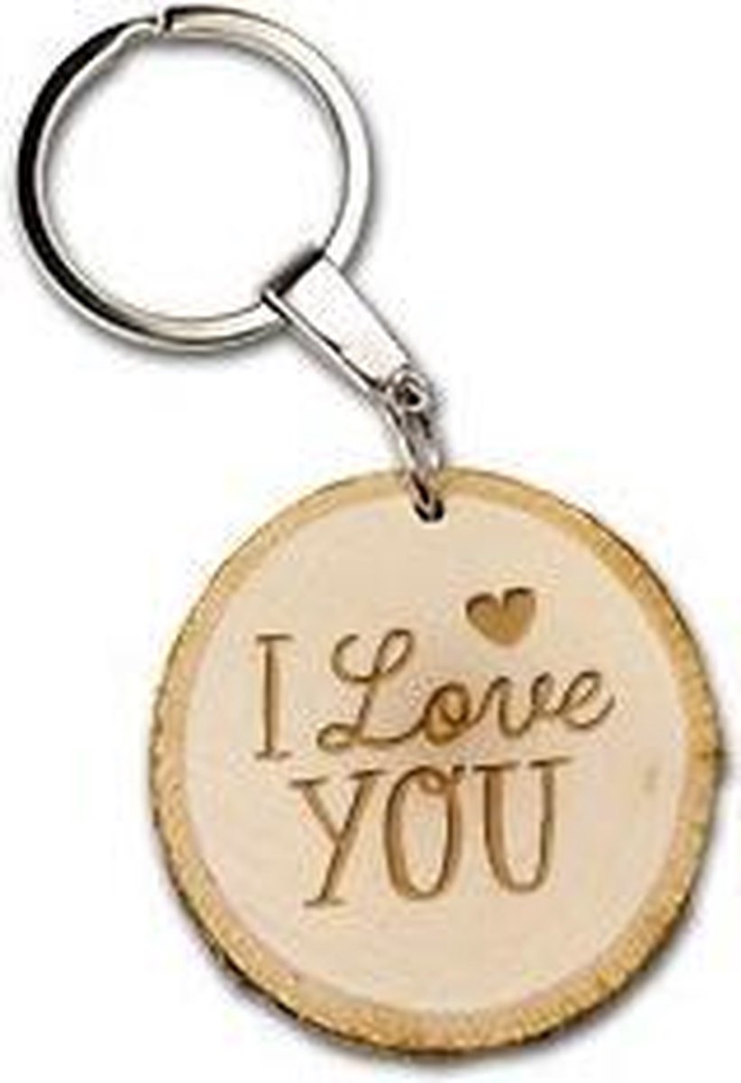 Miko - Sleutelhanger - Boomschijf - I love you