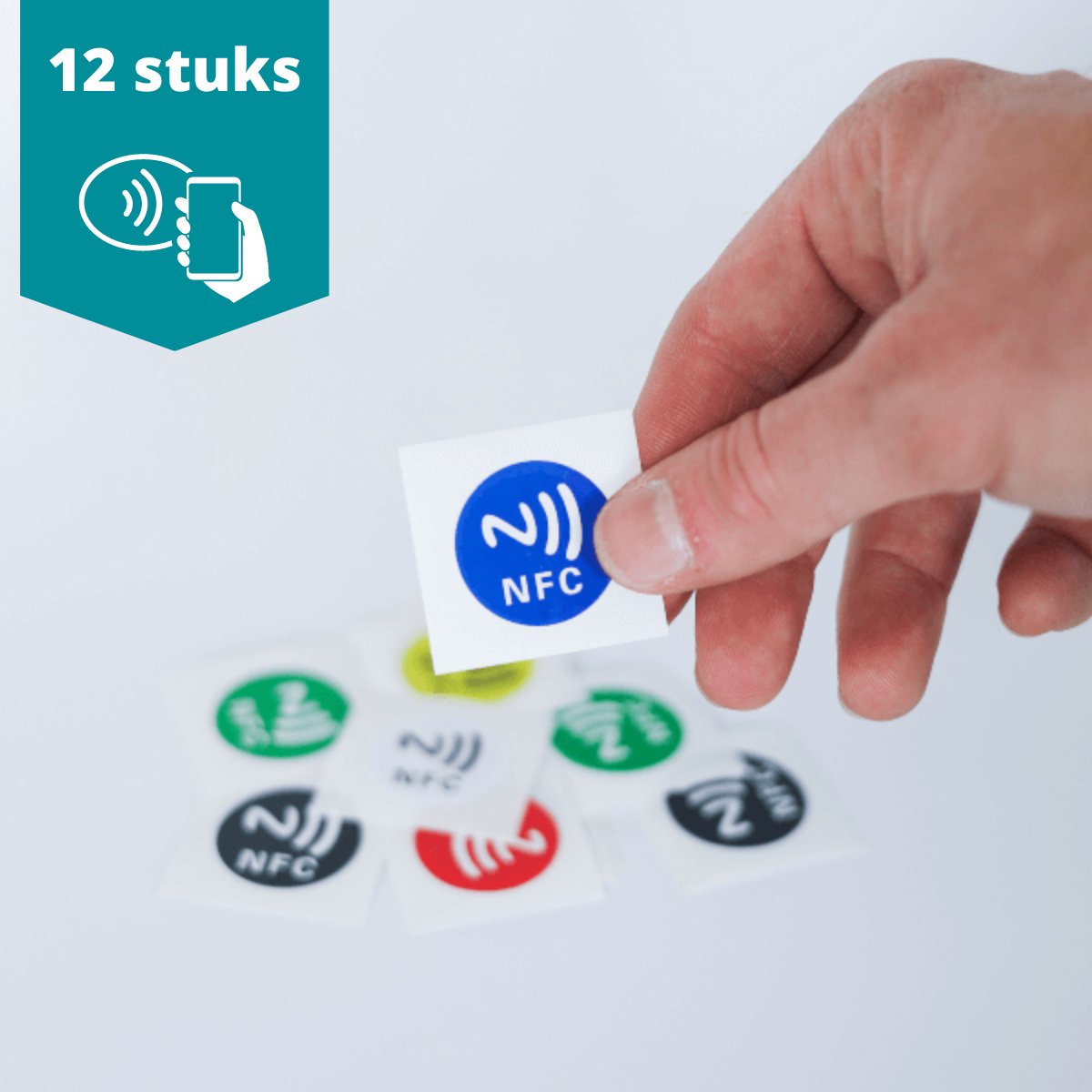 NFC Tags NTAG213 - Kleur - On Metal - NFC Stickers - 12 stuks