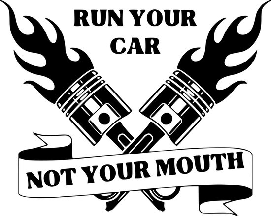 Auto raam sticker - tekst run your car - bumper - auto striping - tuning stickers - funny - grappig -