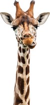 Muursticker giraffe 70 cm breed x 145 cm hoog - Dieren kinderkamer - Muurdecoratie dieren hoofd - Giraffe decoratie