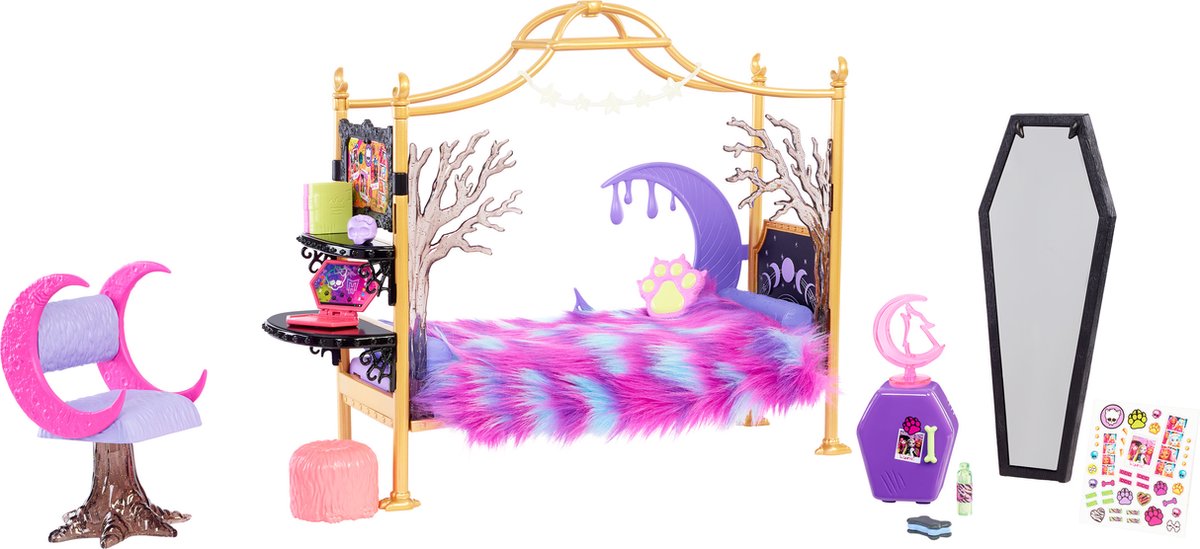 Monster High - clawdeen wolf - slaapkamer - paars