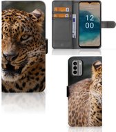 Telefoonhoesje Nokia G22 Book Cover Cadeautjes voor Jongens Luipaard