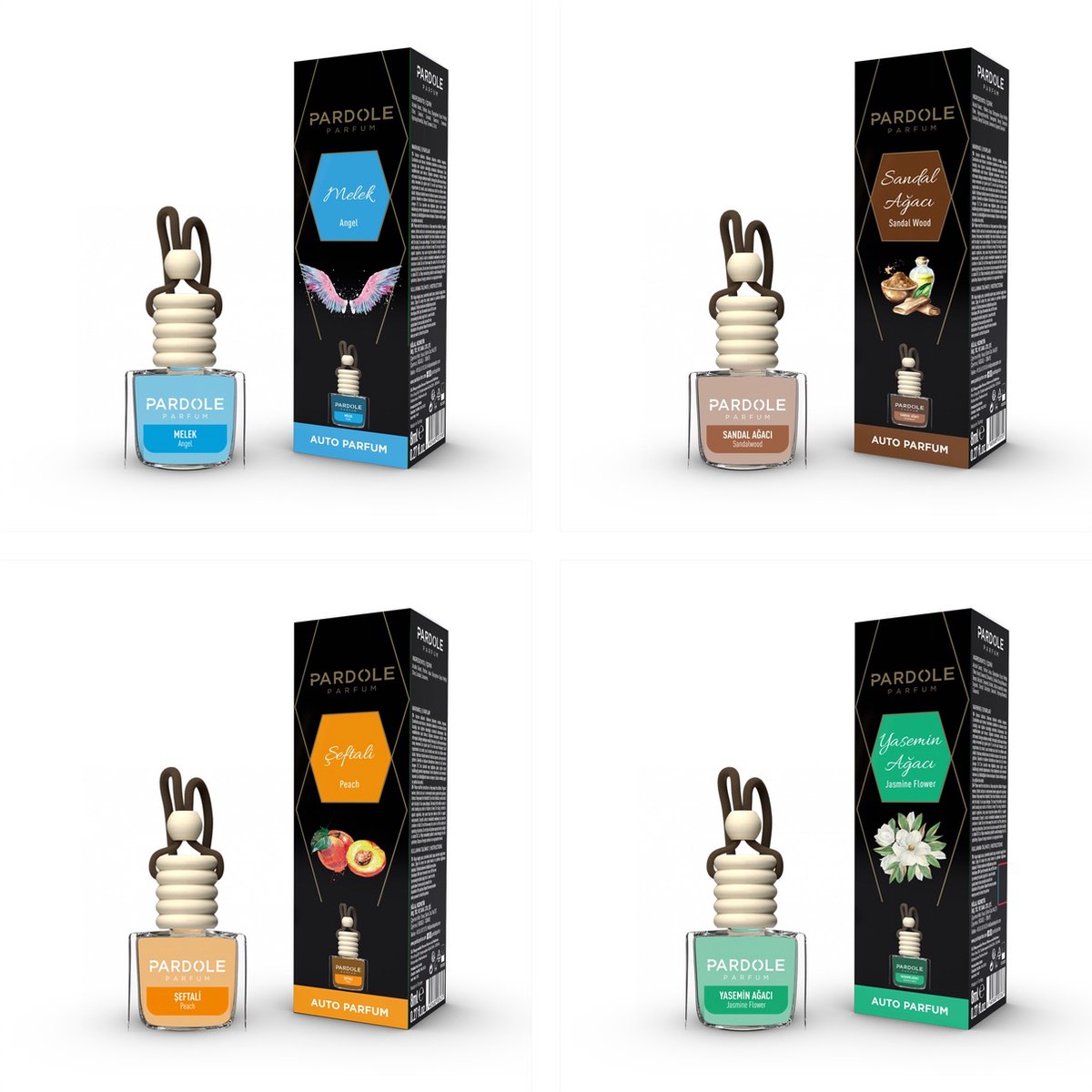 Auto luchtverfrisser - Auto Parfum - Mix Pakket 4 stuks