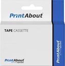 PrintAbout huismerk Tape TZe-151 Zwart op transparant (24 mm) geschikt voor Brother