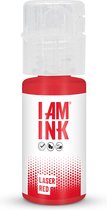 I AM INK - Laser Red 10 ml d'encre de tatouage végétalienne rouge | Vrais pigments | Machine à tatouer Encre | Encre de tatouage Handpoke | Encre Stick & Poke