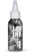 I AM INK - #1 Silver 50ml Vegan Tattoo Inkt Effen Lichtgrijs 50ml | Tattoo Machine Inkt | Handpoke tatoeage inkt | Stick & Poke Ink