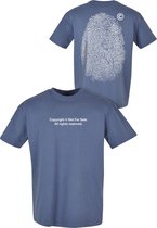 OVERSIZED! Dikke stof - Heren - Mannen - Streetwear - Urban - Modern - T-Shirt - Casual - Fingerprint - Afdruk - Print T-Shirt blauw