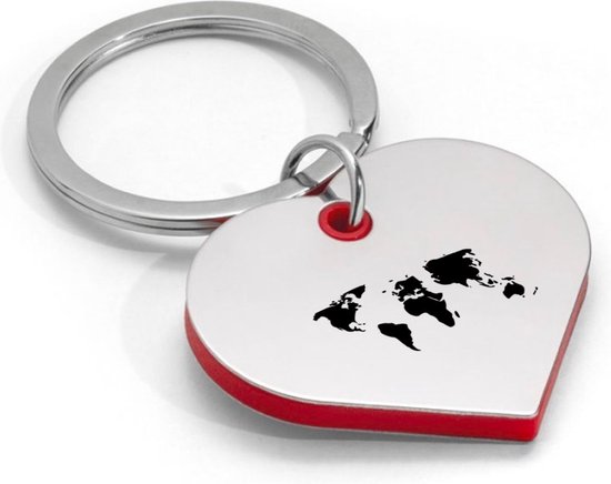 Akyol - reizen sleutelhanger hartvorm - Piloot - de echte toerist - gegraveerde sleutelhanger - geschenk - gift - backpack - avontuur - cadeau - gepersonaliseerd - accessoires - sleutelhanger met naam