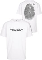 OVERSIZED! Dikke stof - Heren - Mannen - Streetwear - Urban - Modern - T-Shirt - Casual - Fingerprint - Afdruk - Print T-Shirt wit
