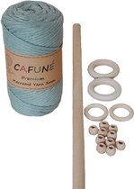 Paquet Cafuné Macramé - Corde Macramé Beige - Baguettes et bâtons en bois - Perles colorées