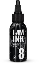 I AM INK - #8 Midnight Black 50ml Vegan Tattoo Inkt Zwart 50ml | Blackwork Ink | Tattoo Machine Inkt | Handpoke tatoeage inkt | Stick & Poke Ink