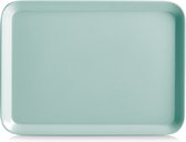 Zeller dienblad - rechthoek - aqua blauw - kunststof - 24 x 18 cm