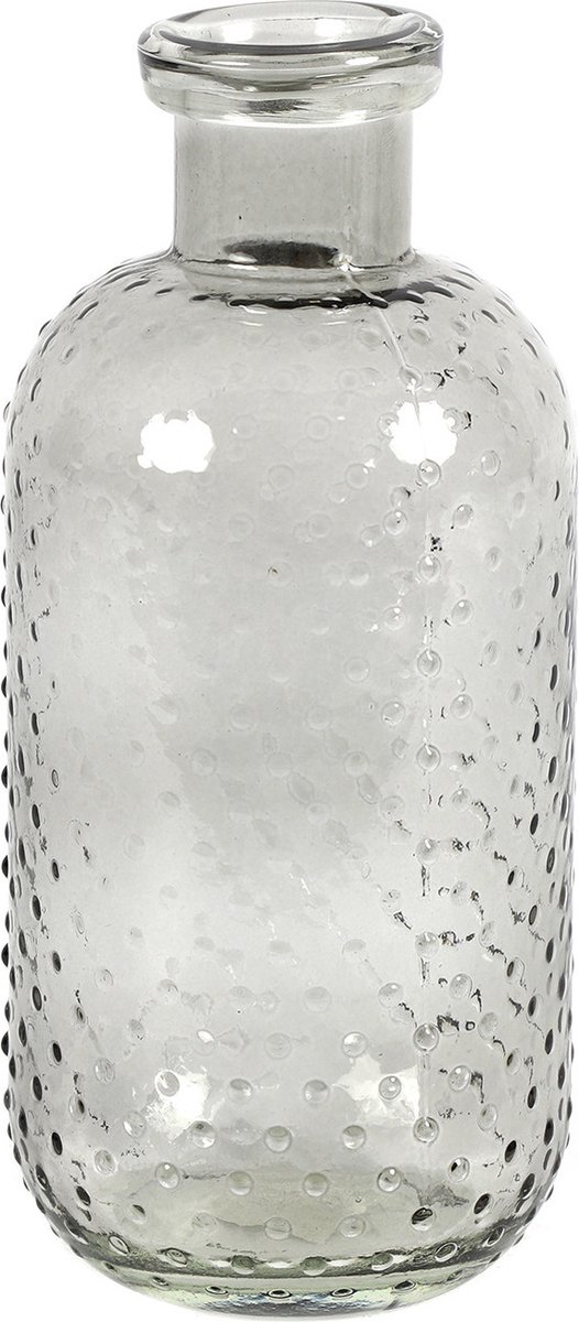 Countryfield Bloemenvaas Cactus Dots - grijs transparant - glas - 11 x 24 cm