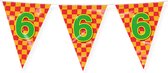 Paperdreams Slinger - Verjaardag 6 jaar thema Vlaggetjes - feestversiering - 10m - dubbelzijdig