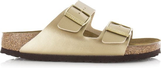 Birkenstock Arizona Birko-Flor Narrow Gouden Slippers
