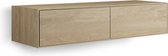 Looox Wood collection Wood wastafelonderbouwkast m. 2 laden 140x30x46cm eiken - old grey