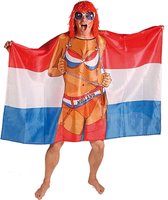 Folat - Sexy Lady Nederlandse Vlag Poncho 150x100cm - EK voetbal 2024 - EK voetbal versiering - Europees kampioenschap voetbal