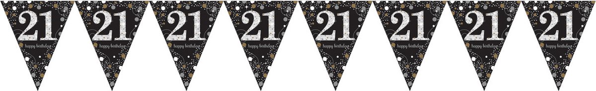 Amscan - Sparkling Celebrations - Vlaggenlijn 21 Goud (4 meter)