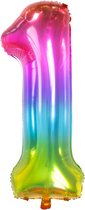 Folat - Folieballon Cijfer 1 Yummy Gummy Rainbow - 86 cm