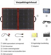 Ensemble de panneaux solaires pliables 100W - Panneau solaire monocristallin - 12V - Panneau lumière du jour - Panneau solaire camping-car - Avec onduleur