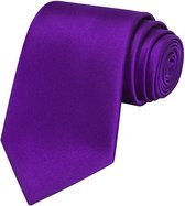 Fako Fashion® - Cravate - Uni - Satin - 8cm - 145cm - Violet