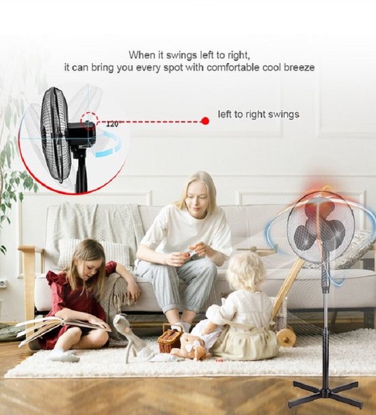 TROTEC Standventilator TVE 15 S - Standlüfter Standfuß höhenverstellbar
