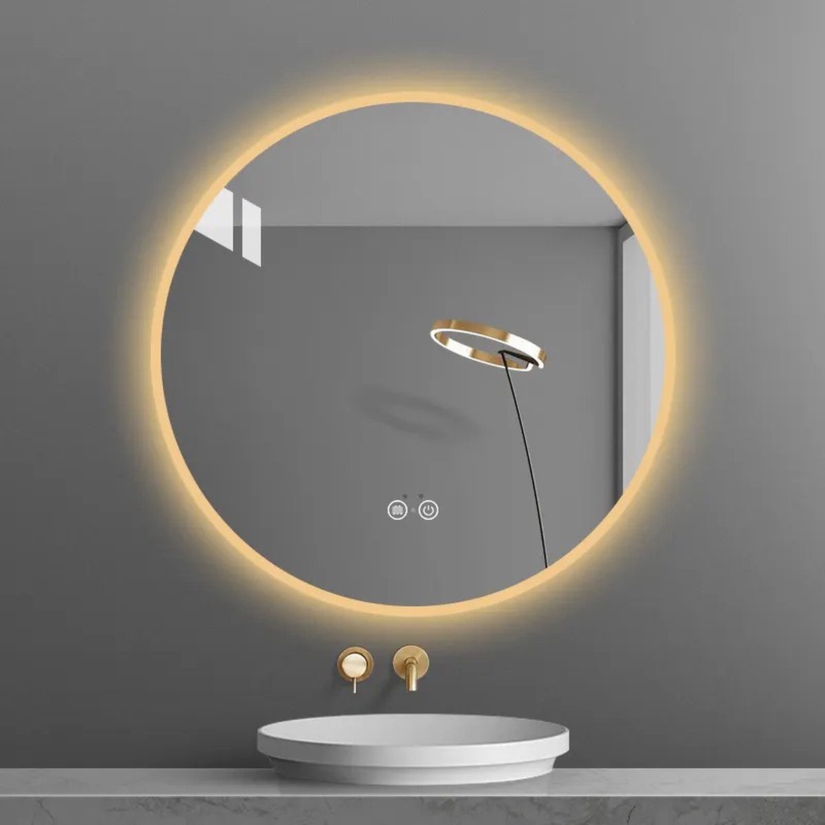 Badkamerspiegel 80cm - 3 tinten Led - Anti condens - LED spiegel - Wandspiegel badkamer