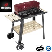 Landmann Grillchef Houtskool Barbeque - Campinggrill 50x30 cm - Grillwagen met wielen en zijtafel