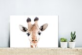 Wanddecoratie Metaal - Aluminium Schilderij Industrieel - Giraffe - Dieren - Natuur - Portret - 30x20 cm - Dibond - Foto op aluminium - Industriële muurdecoratie - Voor de woonkamer/slaapkamer