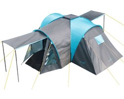 Skandika koepeltent Hammerfest 6 Plus - Kampeertent voor 6 personen, 2 m stahoogte, 2 slaapcabines, 2 ingangen, muggennetten, waterdicht, 3000 mm waterkolom | Outdoor, kampeertent, familietent