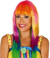 Fiestas Guirca - Pruik long-hair Rainbow - Carnaval - Carnaval pruik - Carnaval accessoires - Pruiken