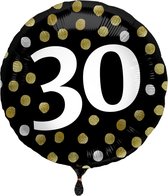 Folat - Folieballon Glossy Black 30 jaar - 45 cm