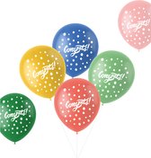 Folat - ballonnen Retro Congrats! Meerkleurig 33 cm - 6 stuks