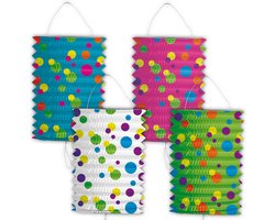 Folat - Lampion - Gekleurde stippen - 16cm