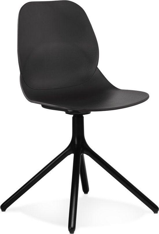 Alterego Zwarte design stoel 'TUCANA' met zwarte metalen poten