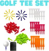 Ensemble de tees de golf 110 pièces - Emballage complet - Différentes couleurs/tailles - Sac de rangement de Golf - Accessoires de golf - Ensemble de golf - Cadeau de la Vaderdag