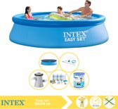 Intex Easy Set Zwembad - Opblaaszwembad - 305x76 cm - Inclusief Afdekzeil, Onderhoudspakket, Zwembadpomp, Filter en Onderhoudsset