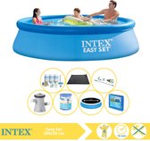 Intex Easy Set Zwembad - Opblaaszwembad - 305x76 cm - Inclusief Solarzeil Pro, Onderhoudspakket, Zwembadpomp, Filter, Stofzuiger, Solar Mat en Zwembadtegels