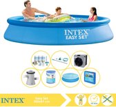 Intex Easy Set Zwembad - Opblaaszwembad - 305x61 cm - Inclusief Solarzeil, Onderhoudspakket, Filter, Onderhoudsset, Zwembadtegels en Warmtepomp CP