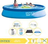 Intex Easy Set Zwembad - Opblaaszwembad - 396x84 cm - Inclusief Onderhoudspakket, Filter, Grondzeil, Stofzuiger en Solar Mat